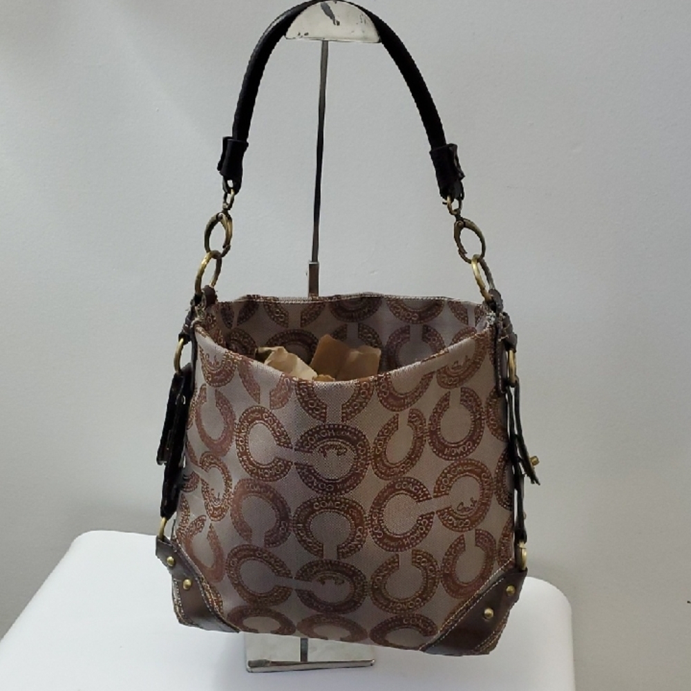 Coach Brown Patterned Shoulder Bag